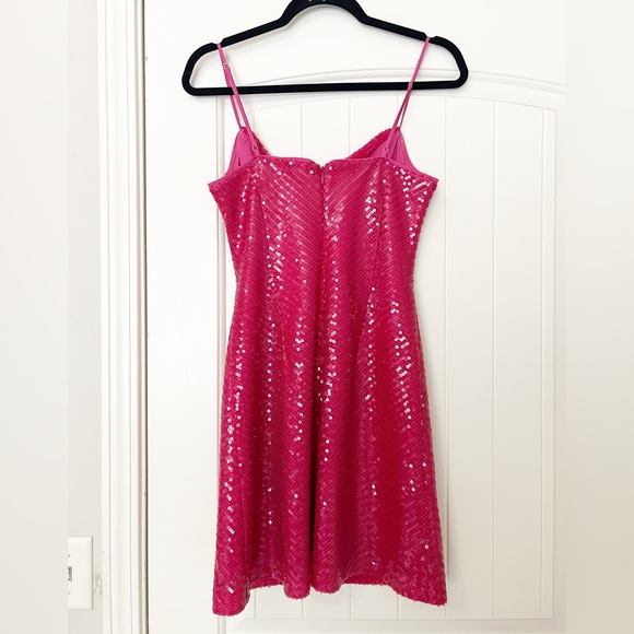 LIKELY Eve Sequin Mini Dress in Pink Fuchsia - Picture 5 of 9